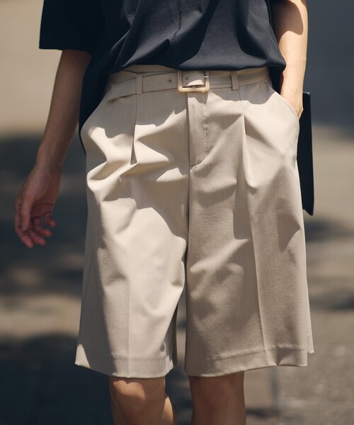 THE SHOP TK （ザ ショップ ティーケー ）の「◆【VERY6月号掲載】CARREMAN 美for ハーフパンツ（スーツパンツ・レディース・ベージュ/ベビーピンク・12/13/14）」の2枚目の写真