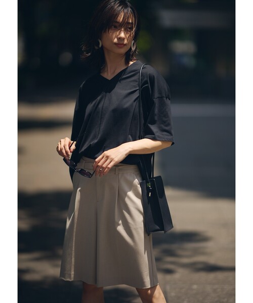 THE SHOP TK （ザ ショップ ティーケー ）の「◆【VERY6月号掲載】CARREMAN 美for ハーフパンツ（スーツパンツ・レディース・ベージュ/ベビーピンク・12/13/14）」の3枚目の写真