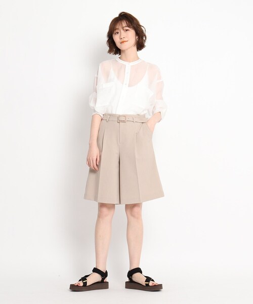 THE SHOP TK （ザ ショップ ティーケー ）の「◆【VERY6月号掲載】CARREMAN 美for ハーフパンツ（スーツパンツ・レディース・ベージュ/ベビーピンク・12/13/14）」の6枚目の写真