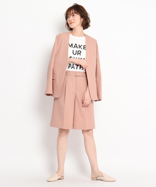 THE SHOP TK （ザ ショップ ティーケー ）の「◆【VERY6月号掲載】CARREMAN 美for ハーフパンツ（スーツパンツ・レディース・ベージュ/ベビーピンク・12/13/14）」の7枚目の写真