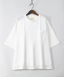 ビッグシルエット 切替えポケットTシャツ/ストレッチカット