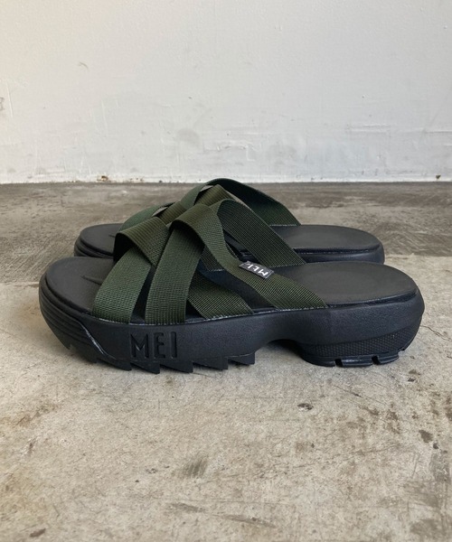 COMMON WARE（コモンウェアー）の「ST:MEI Recycled nylon mesh SANDAL（サンダル・レディース・ブラウン/ライトブラウン/オリーブドラブ/ブラック・26cm/27cm/28cm/23㎝/24cm/25cm/23cm）」の9枚目の写真