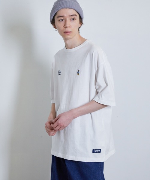 JUNRED（ジュンレッド）の「ROSTER BEARルーズW刺繍TEE（Tシャツ/カットソー・メンズ・ブラック/ホワイト/グリーン・M/L）」の9枚目の写真