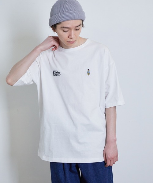 JUNRED（ジュンレッド）の「ROSTER BEARルーズW刺繍TEE（Tシャツ/カットソー・メンズ・ブラック/ホワイト/グリーン・M/L）」の10枚目の写真