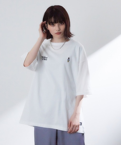 JUNRED（ジュンレッド）の「ROSTER BEARルーズW刺繍TEE（Tシャツ/カットソー・メンズ・ブラック/ホワイト/グリーン・M/L）」の12枚目の写真