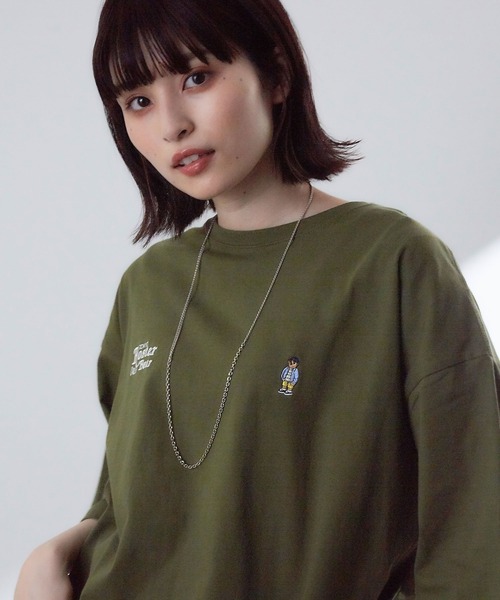 JUNRED（ジュンレッド）の「ROSTER BEARルーズW刺繍TEE（Tシャツ/カットソー・メンズ・ブラック/ホワイト/グリーン・M/L）」の22枚目の写真