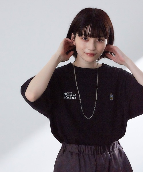 JUNRED（ジュンレッド）の「ROSTER BEARルーズW刺繍TEE（Tシャツ/カットソー・メンズ・ブラック/ホワイト/グリーン・M/L）」の18枚目の写真