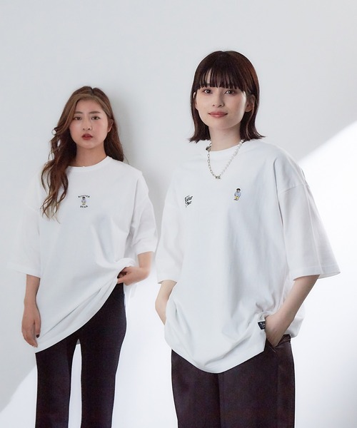 JUNRED（ジュンレッド）の「ROSTER BEARルーズW刺繍TEE（Tシャツ/カットソー・メンズ・ブラック/ホワイト/グリーン・M/L）」の7枚目の写真