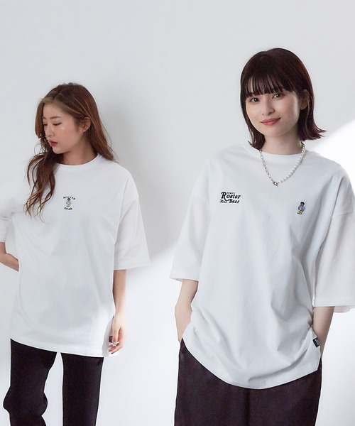 JUNRED（ジュンレッド）の「ROSTER BEARルーズW刺繍TEE（Tシャツ/カットソー・メンズ・ブラック/ホワイト/グリーン・M/L）」の8枚目の写真