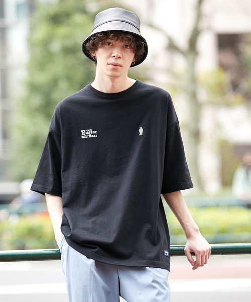 JUNRED（ジュンレッド）の「ROSTER BEARルーズW刺繍TEE（Tシャツ/カットソー・メンズ・ブラック/ホワイト/グリーン・M/L）」の15枚目の写真