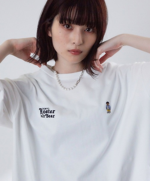 JUNRED（ジュンレッド）の「ROSTER BEARルーズW刺繍TEE（Tシャツ/カットソー・メンズ・ブラック/ホワイト/グリーン・M/L）」の13枚目の写真
