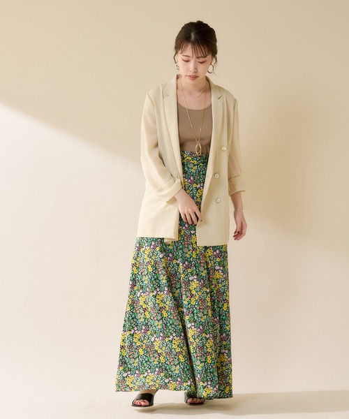 SHENERY（シーナリー）の「フラワープリント切替マキシスカート（スカート・レディース・ブラック/イエロー・38/36）」の14枚目の写真