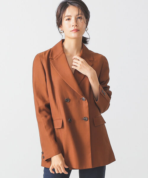 BEAMS LIGHTS（ビームスライツ）の「BEAMS LIGHTS / アセテート ダブルジャケット（テーラードジャケット・レディース・ブラック/ブラウン・38/36）」の5枚目の写真