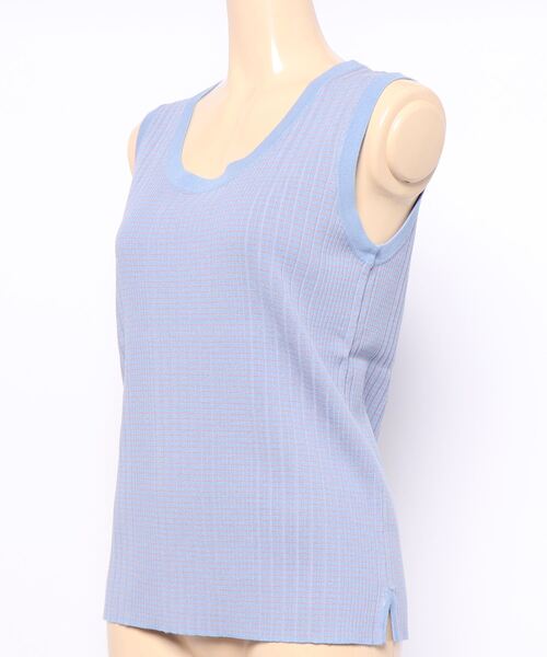 Doux archives（ドゥアルシーヴ）の「ボーダーニットタンク（タンクトップ・レディース・ブラウン/オレンジ/ブルー・MEDIUM）」の4枚目の写真