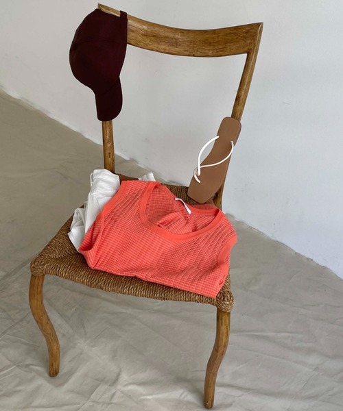 Doux archives（ドゥアルシーヴ）の「ボーダーニットタンク（タンクトップ・レディース・ブラウン/オレンジ/ブルー・MEDIUM）」の3枚目の写真