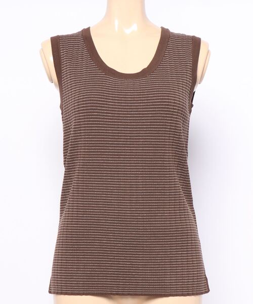 Doux archives（ドゥアルシーヴ）の「ボーダーニットタンク（タンクトップ・レディース・ブラウン/オレンジ/ブルー・MEDIUM）」の9枚目の写真