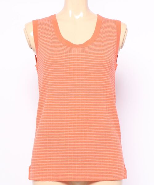Doux archives（ドゥアルシーヴ）の「ボーダーニットタンク（タンクトップ・レディース・ブラウン/オレンジ/ブルー・MEDIUM）」の10枚目の写真