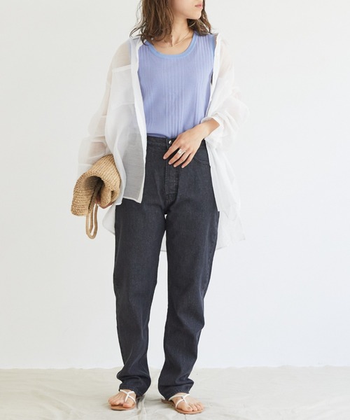 Doux archives（ドゥアルシーヴ）の「ボーダーニットタンク（タンクトップ・レディース・ブラウン/オレンジ/ブルー・MEDIUM）」の7枚目の写真