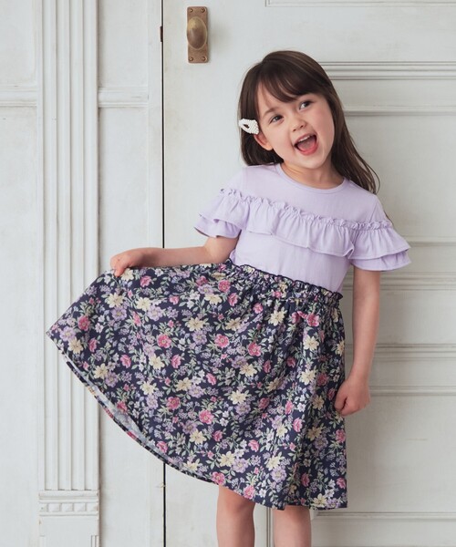 セール 花柄ドッキング ワンピース ワンピース Any Fam エニィファム のファッション通販 Zozotown