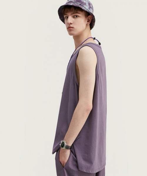 INFLATION（インフレーション）の「INFLATION／Cotton タンクトップ　2956430（タンクトップ・メンズ・ホワイト/グレー/ブラック/カーキ/パープル・MEDIUM/LARGE）」の5枚目の写真