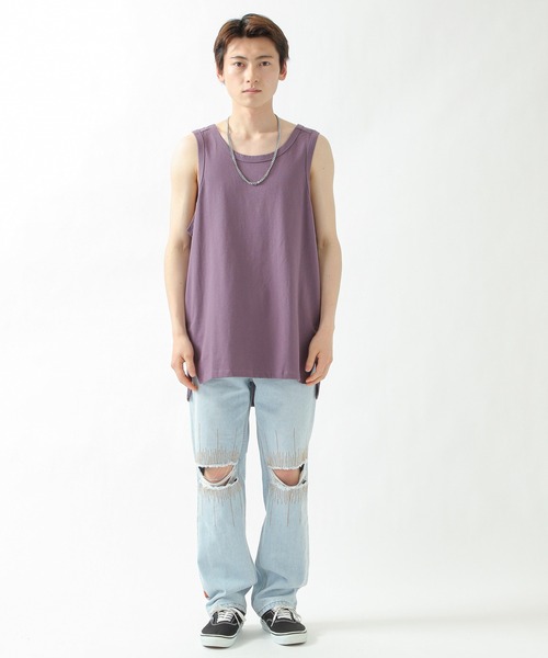 INFLATION（インフレーション）の「INFLATION／Cotton タンクトップ　2956430（タンクトップ・メンズ・ホワイト/グレー/ブラック/カーキ/パープル・MEDIUM/LARGE）」の10枚目の写真