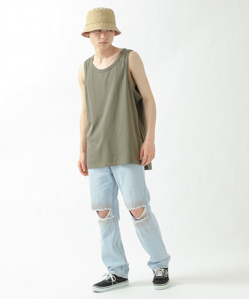 INFLATION（インフレーション）の「INFLATION／Cotton タンクトップ　2956430（タンクトップ・メンズ・ホワイト/グレー/ブラック/カーキ/パープル・MEDIUM/LARGE）」の7枚目の写真