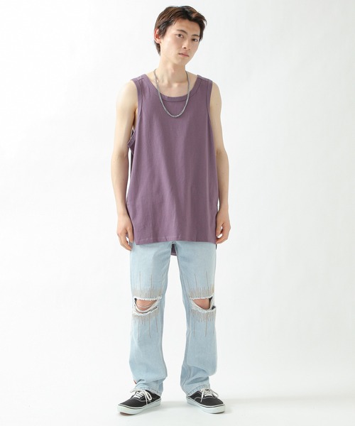 INFLATION（インフレーション）の「INFLATION／Cotton タンクトップ　2956430（タンクトップ・メンズ・ホワイト/グレー/ブラック/カーキ/パープル・MEDIUM/LARGE）」の18枚目の写真