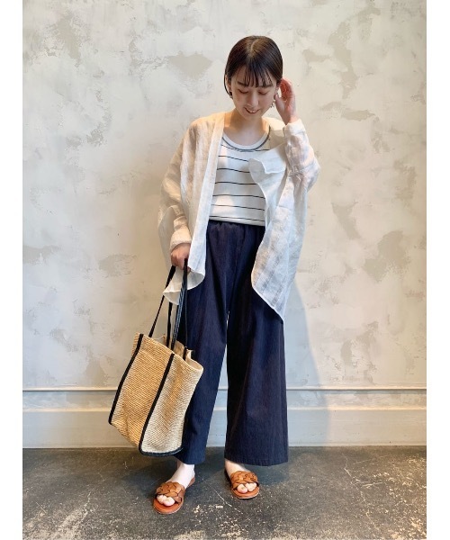 BEARDSLEY（ビアズリー）の「シャドーチェックストールハオリ（シャツ/ブラウス・レディース・ホワイト/ブラック・FREE）」の11枚目の写真