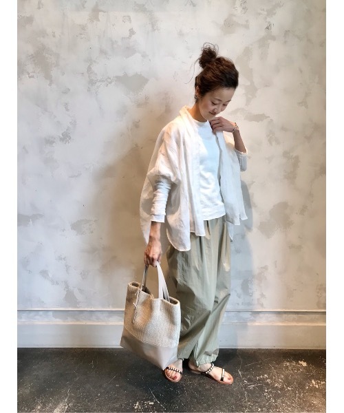 BEARDSLEY（ビアズリー）の「シャドーチェックストールハオリ（シャツ/ブラウス・レディース・ホワイト/ブラック・FREE）」の12枚目の写真