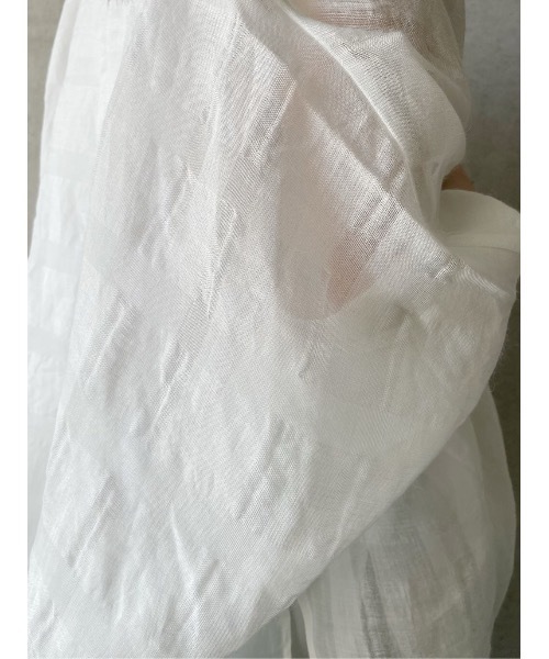 BEARDSLEY（ビアズリー）の「シャドーチェックストールハオリ（シャツ/ブラウス・レディース・ホワイト/ブラック・FREE）」の9枚目の写真