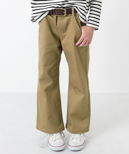 devirock（デビロック）の「チノワイドパンツ（チノパンツ・キッズ・ブラック/ベージュ/カーキ・150cm/160cm/140cm/130cm/120cm/100cm/110cm）」の3枚目の写真