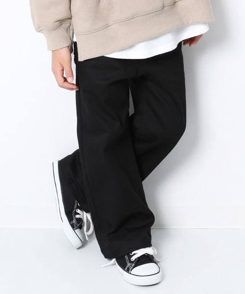 devirock（デビロック）の「チノワイドパンツ（チノパンツ・キッズ・ブラック/ベージュ/カーキ・150cm/160cm/140cm/130cm/120cm/100cm/110cm）」の2枚目の写真