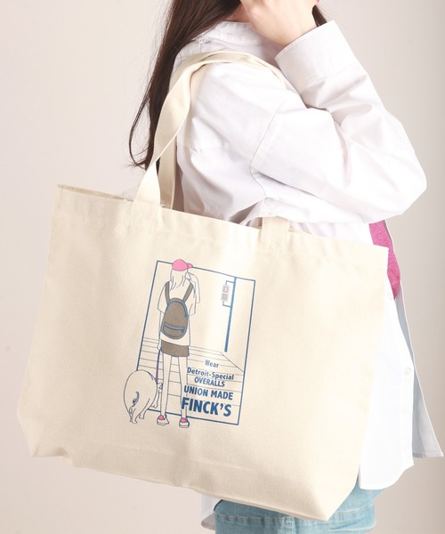 セール】FINCK'S×WESTSEA ヘヴィーキャンパス プリント トートバッグ