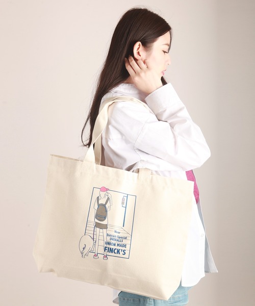 WESTSEA(ウエストシー)の「FINCK'S×WESTSEA ヘヴィーキャンパス プリント トートバッグ(大)(トートバッグ・メンズ・キャメル/ナチュラル/ブラック・FREE)」の14枚目の写真