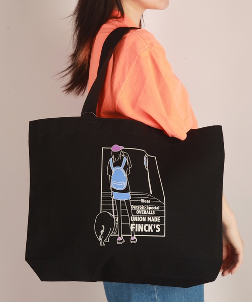 WESTSEA(ウエストシー)の「FINCK'S×WESTSEA ヘヴィーキャンパス プリント トートバッグ(大)(トートバッグ・メンズ・キャメル/ナチュラル/ブラック・FREE)」の10枚目の写真