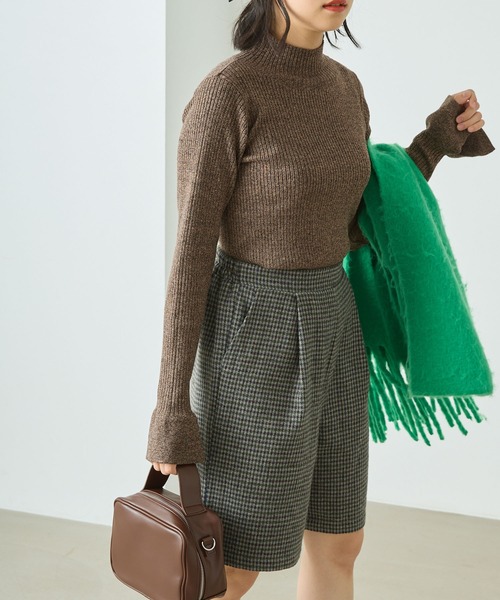 forksy.(フォルクシー)の「【forksy.】メランジスリットスリーブタートルニット(ニット/セーター・レディース・ネイビー/ブラウン/グリーン/ワイン・FREE)」の13枚目の写真