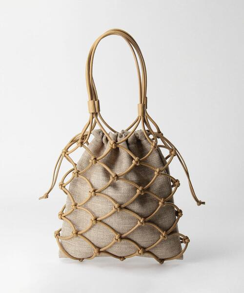 BEAUTY&YOUTH UNITED ARROWS(ビューティーアンドユースユナイテッドアローズ)の「BY フェイクレザーメッシュインドロースト バッグ -2WAY- ◆(ショルダーバッグ・レディース・ベージュ/ブラック・FREE)」の15枚目の写真