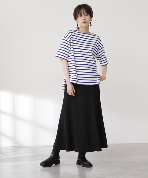N.(N. Natural Beauty Basic)(エヌエヌナチュラルビューティーベーシック)の「◆スリットボーダーTシャツ(Tシャツ/カットソー・レディース・ブラック系その他/ブラウン系その他/ブルー系その他・MEDIUM)」の14枚目の写真