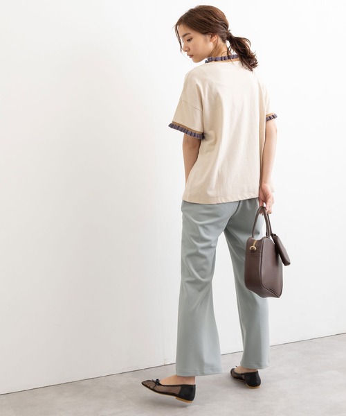 POU DOU DOU（プードゥドゥ）の「ジョーゼットセンタープレスパンツ（その他パンツ・レディース・ライトブルー/ブラック/オレンジ/ライトベージュ・3）」の5枚目の写真