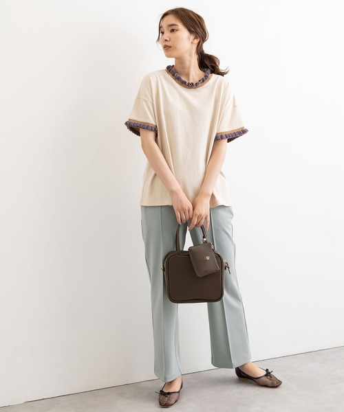 POU DOU DOU（プードゥドゥ）の「ジョーゼットセンタープレスパンツ（その他パンツ・レディース・ライトブルー/ブラック/オレンジ/ライトベージュ・3）」の10枚目の写真