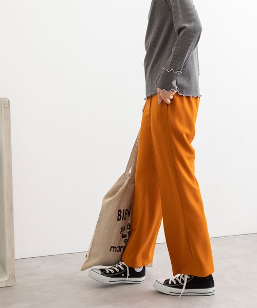 POU DOU DOU（プードゥドゥ）の「ジョーゼットセンタープレスパンツ（その他パンツ・レディース・ライトブルー/ブラック/オレンジ/ライトベージュ・3）」の7枚目の写真