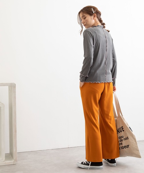 POU DOU DOU（プードゥドゥ）の「ジョーゼットセンタープレスパンツ（その他パンツ・レディース・ライトブルー/ブラック/オレンジ/ライトベージュ・3）」の21枚目の写真