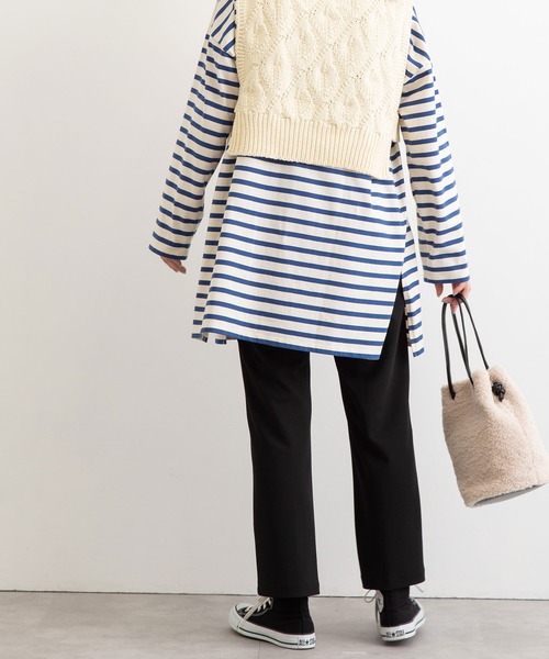 POU DOU DOU（プードゥドゥ）の「ジョーゼットセンタープレスパンツ（その他パンツ・レディース・ライトブルー/ブラック/オレンジ/ライトベージュ・3）」の8枚目の写真