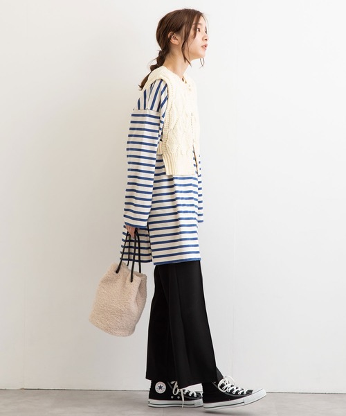 POU DOU DOU（プードゥドゥ）の「ジョーゼットセンタープレスパンツ（その他パンツ・レディース・ライトブルー/ブラック/オレンジ/ライトベージュ・3）」の13枚目の写真