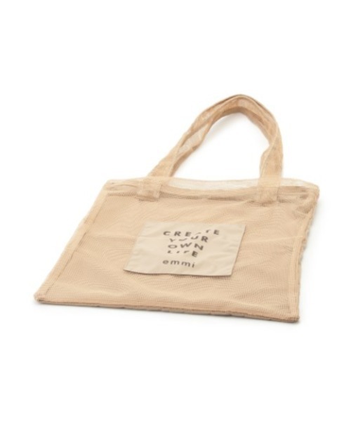 emmi（エミ）の「【emmi yoga】メッシュトート（ショルダーバッグ・レディース・サックスブルー/ホワイト/ベージュ・FREE）」の12枚目の写真