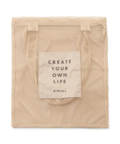 emmi（エミ）の「【emmi yoga】メッシュトート（ショルダーバッグ・レディース・サックスブルー/ホワイト/ベージュ・FREE）」の5枚目の写真