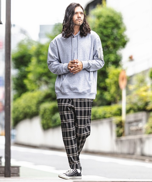 CAMBIO（カンビオ）の「mpa2663-Sleeve Pocket Back Brushed Over size Pull Parka パーカー（パーカー・メンズ・ブラック/グレー/ホワイト・M/L/S）」の10枚目の写真