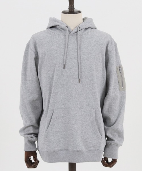 CAMBIO（カンビオ）の「mpa2663-Sleeve Pocket Back Brushed Over size Pull Parka パーカー（パーカー・メンズ・ブラック/グレー/ホワイト・M/L/S）」の13枚目の写真
