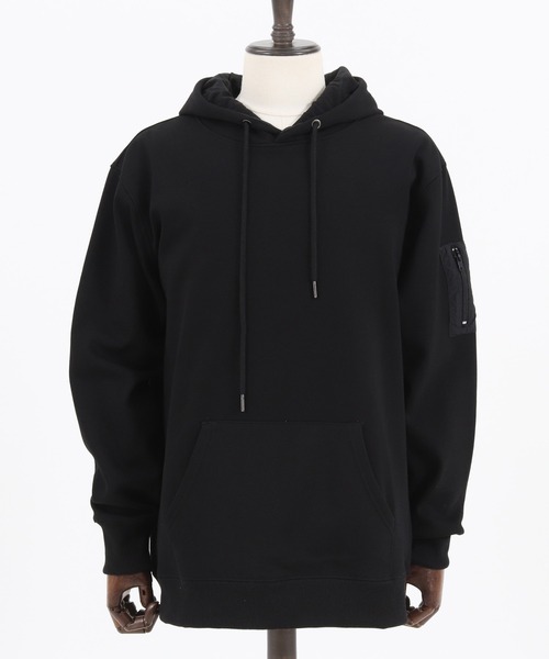 CAMBIO（カンビオ）の「mpa2663-Sleeve Pocket Back Brushed Over size Pull Parka パーカー（パーカー・メンズ・ブラック/グレー/ホワイト・M/L/S）」の15枚目の写真