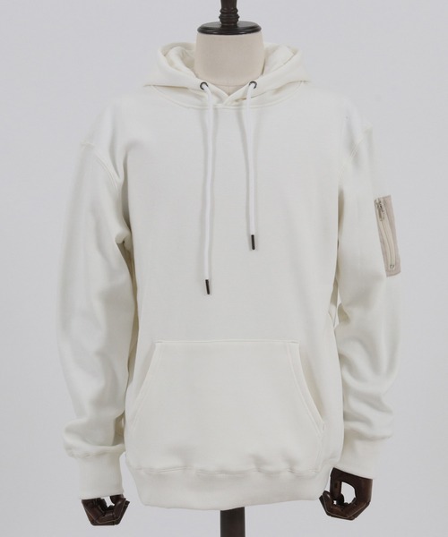 CAMBIO（カンビオ）の「mpa2663-Sleeve Pocket Back Brushed Over size Pull Parka パーカー（パーカー・メンズ・ブラック/グレー/ホワイト・M/L/S）」の17枚目の写真